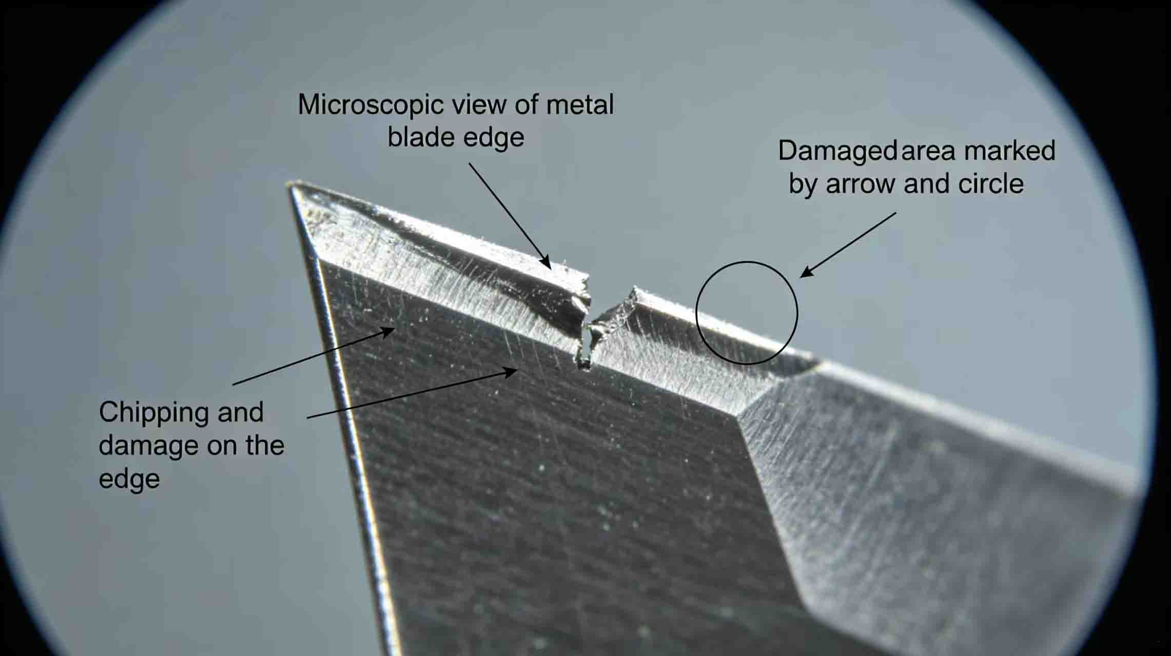 Chipped edge microscope image