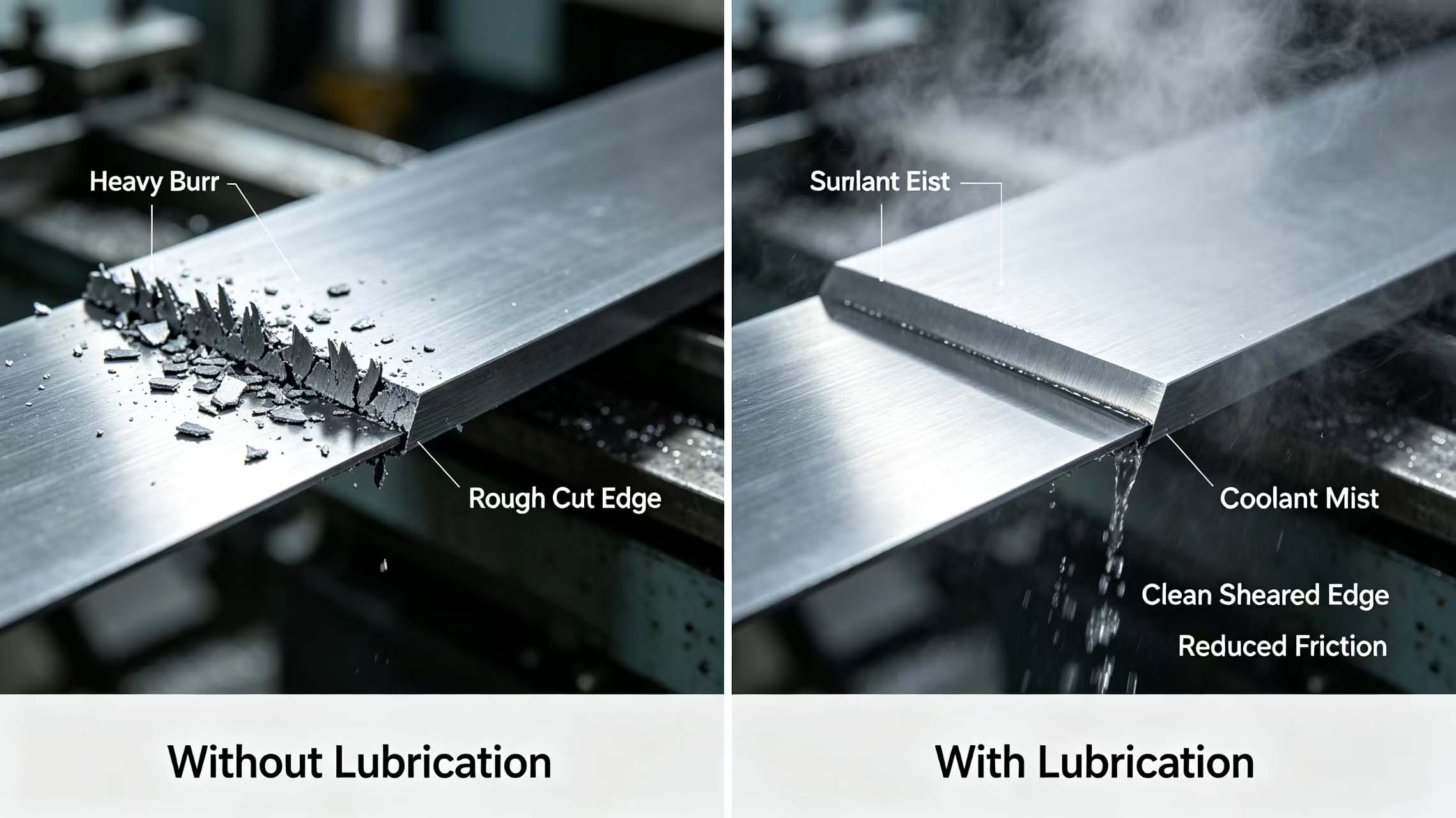 Lubrication effect comparison image