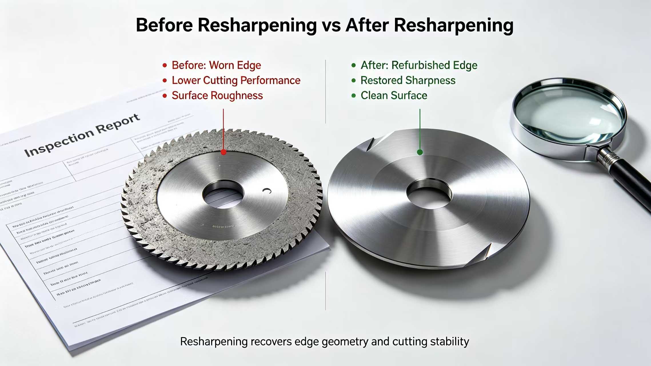 Before and After Regrinding Comparison Before and After Regrinding Comparison